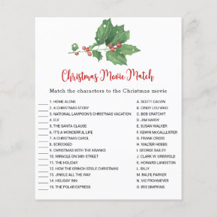 Holly Wreator Kerstmis Match-game-kaart Flyer