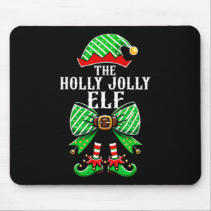 Holly Xmas Jolly Elf Coquette Bow Christmas Family Muismat