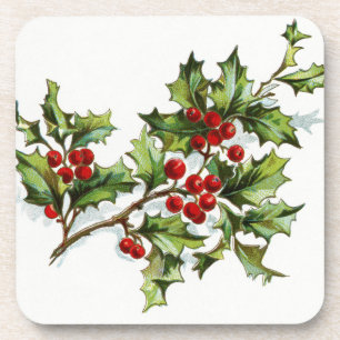 HollyBerries 001 Bier Onderzetter