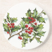 HollyBerries 001 Zandsteen Onderzetter (Voorkant)