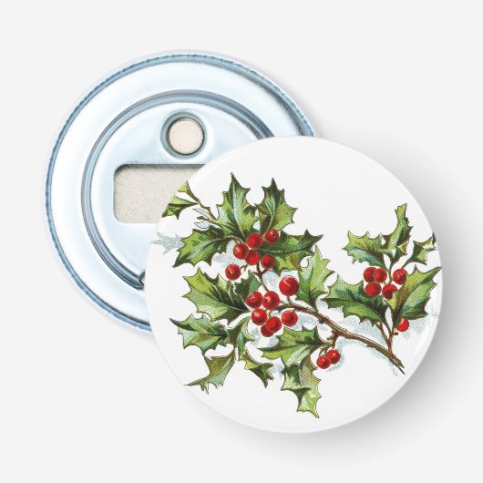 HollyBerries 002 Button Flesopener (Voorkant)