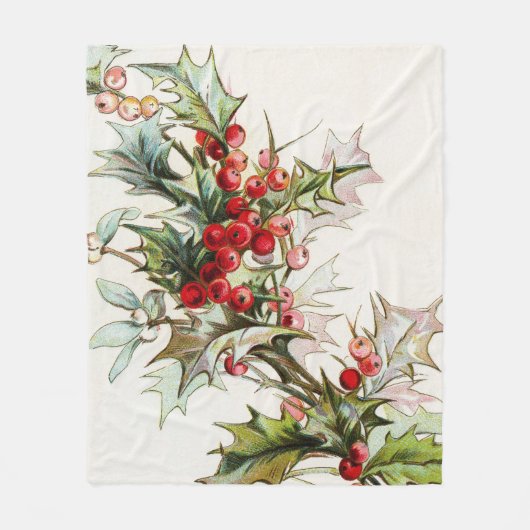 HollyBerries Fleece Deken (Voorkant)