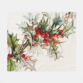 HollyBerries Fleece Deken (Voorkant (Horizontaal))