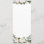 Hollybessen en bloem bruiloft Kerst diner Menu (Achterkant)