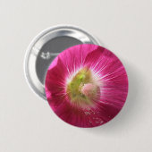 Hollyhock Deep Pink Button (Voorkant /achterkant)