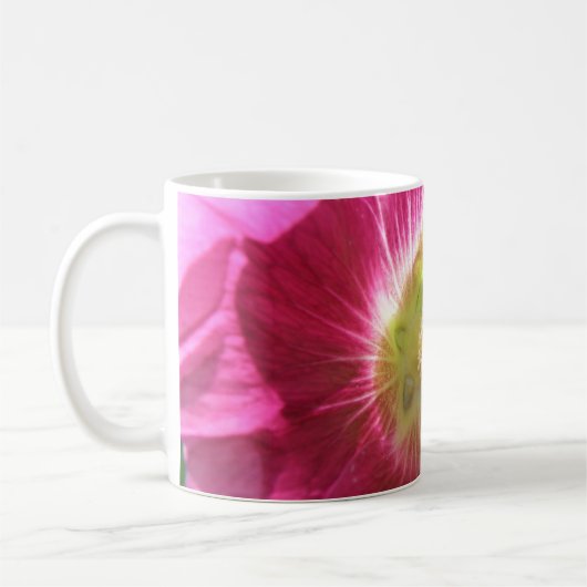 Hollyhock Deep Pink Coffee Mok (Links)