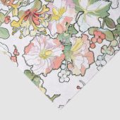 Hollyhock en Honeysuckle Flowers Art-tissue paper Tissuepapier (Detail)