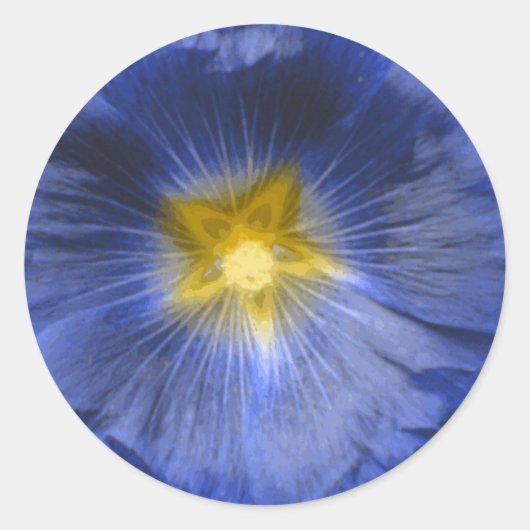 Hollyhock Flower Beauful Blue Sticker (Voorkant)