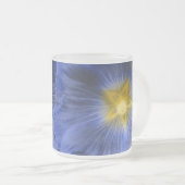Hollyhock Flower Beautiful Blue Frosted Glass Mug (Devant droit)