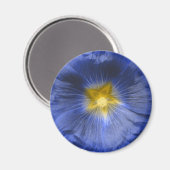 Hollyhock Flower Beautiful Blue Magnet (Recto/Verso)