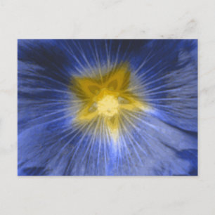 Hollyhock Flower Mooi blauw Briefkaart
