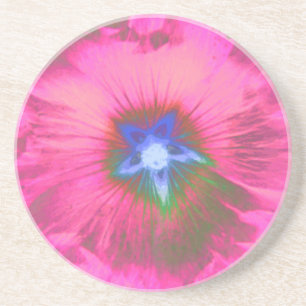 Hollyhock Flower Pink Velvet Onderzetters