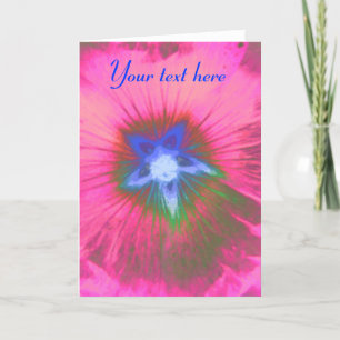 Hollyhock Flower Velvet Custom Wenskaart Kaart