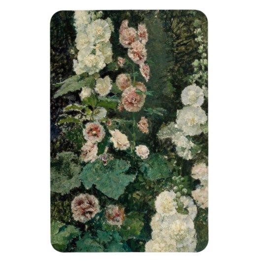 Hollyhock Roos Flowers Magneet (Verticaal)