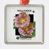 Hollyhock Seed Packet Metalen Ornament (Voorkant)