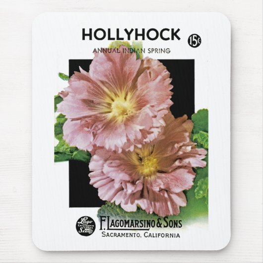 Hollyhock Seed Packet Muismat (Voorkant)