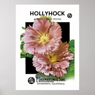 Hollyhock  Seed Packet Poster