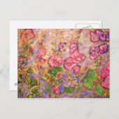 hollyhocks bloeien briefkaart (Voorkant / Achterkant)