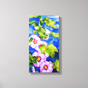 Hollyhocks Canvas Afdruk