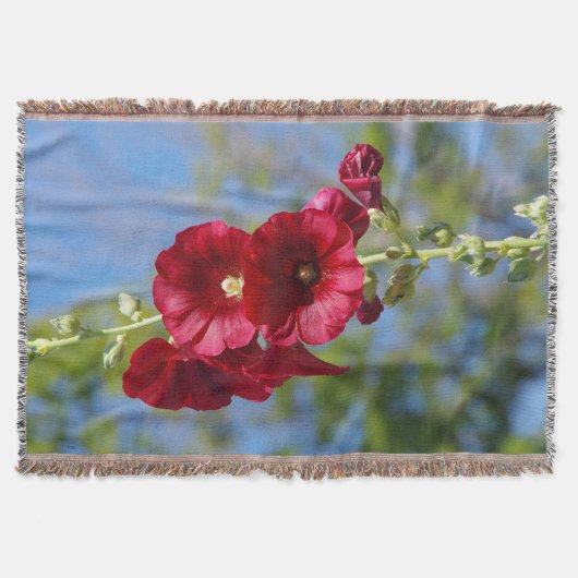 Hollyhocks couverture tissée (Devant)