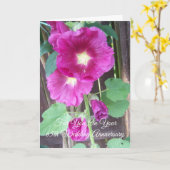 Hollyhocks Personalized 65th Wedding Jubileum Kaart (Gele Bloem)
