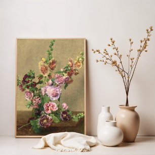 Hollyhocks Poster