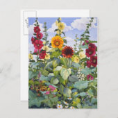 Hollyhocks & Sunflowers 2005 Briefkaart (Voorkant / Achterkant)