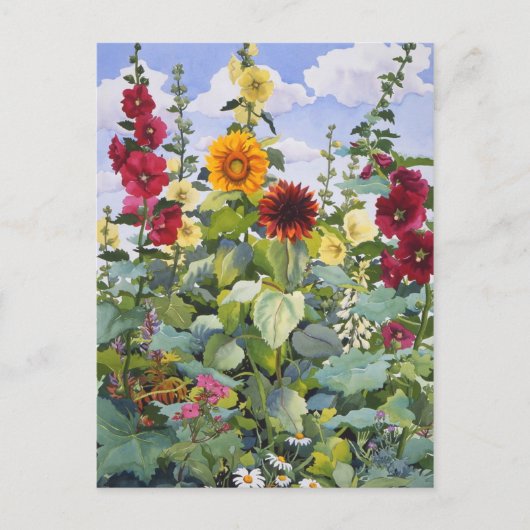 Hollyhocks & Sunflowers 2005 Briefkaart (Voorkant)