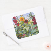 Hollyhocks & Sunflowers 2005 Vierkante Sticker (Envelop)