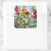 Hollyhocks & Sunflowers 2005 Vierkante Sticker (Tas)