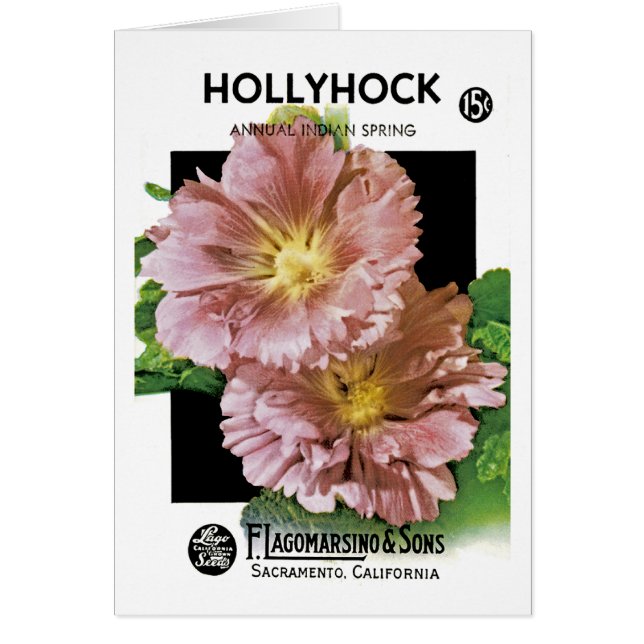 Hollyhocks Vintage Seed Packet (Devant)