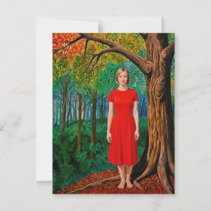 “Holly's Portret” - Een helder jurk voor de natuur Briefkaart