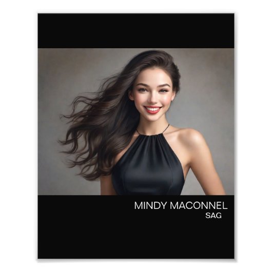 Hollywood Actrice Landscape Headshot Foto Afdruk (Voorkant)