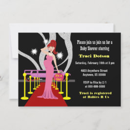 Hollywood Baby shower Invite girl Kaart