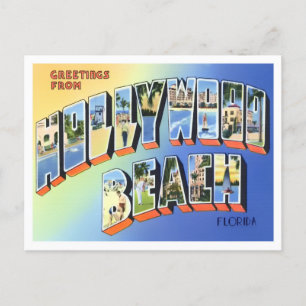 Hollywood Beach, Florida Big Letters Briefkaart