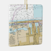 Hollywood Beach Florida Chart Keramisch Ornament (Rechts)