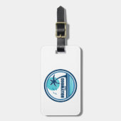 Hollywood Beach Florida Palm Tree Birds Bagagelabel (Voorkant verticaal)