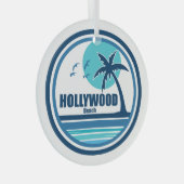 Hollywood Beach Florida Palm Tree Birds Glas Ornament (Voorkant Rechts)