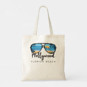 Hollywood Beach Florida Palm Tree Sunbril Souve Tote Bag (Achterkant)
