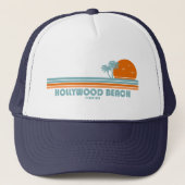 Hollywood Beach Florida Sun Palm Trees Trucker Pet (Voorkant)