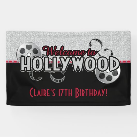 Hollywood Birthday Party Banner (Horizontaal)