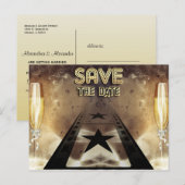 Hollywood Bling Save The Date Post Kaart (Voorkant / Achterkant)