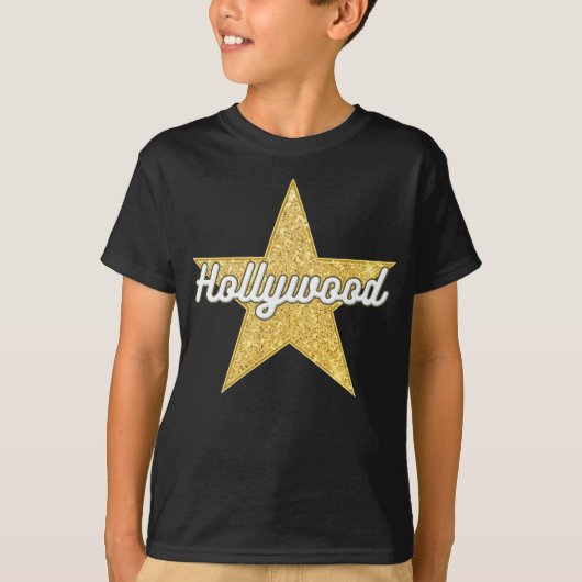 Hollywood Boulevard Script en Star T-Shirt (Voorkant)
