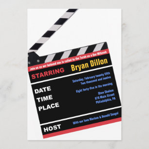 HOLLYWOOD BROADWAY MOVIES Bar Mitzvah Invite Kaart