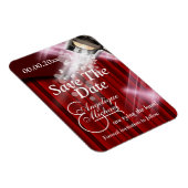 Hollywood bruiloft "save the date" CUSTOM rood Magneet (Rechterzijde)