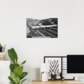 Hollywood, CA Cahuenga Pass Freeway Uitzicht Poster (Thuiskantoor)