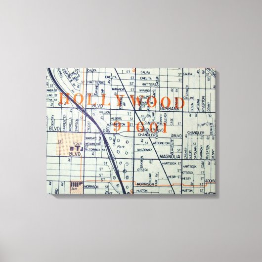 Hollywood, CA Kaart Afdrukken (Voorkant)