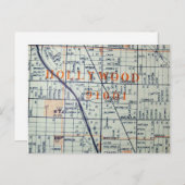 HOLLYWOOD, CA  Map Briefkaart (Voorkant / Achterkant)