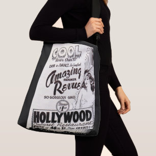 Hollywood Cabaret Restaurant & print uit 1930 Crossbody Tas