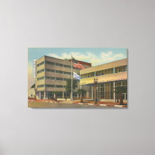 Hollywood, CAColumbia Square, KNX Broadcasting Canvas Afdruk